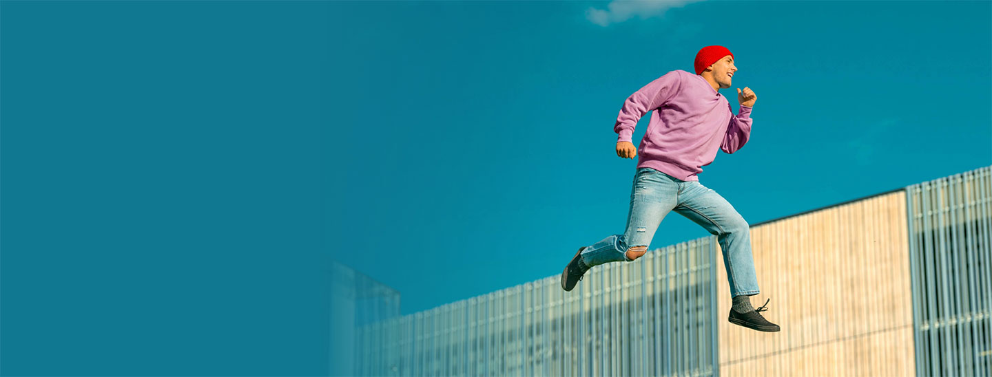 Student jumping